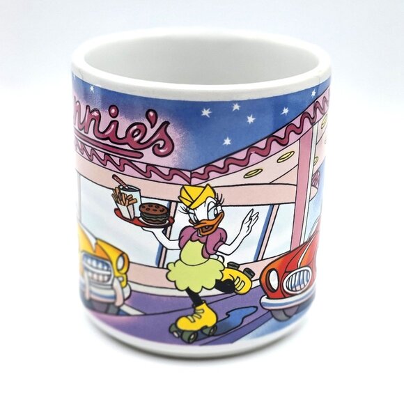 Vintage Walt Disney Minnie's Dinner Mickey Donald Daisy Duck Vtg Cars Coffee Mug - Picture 3 of 10